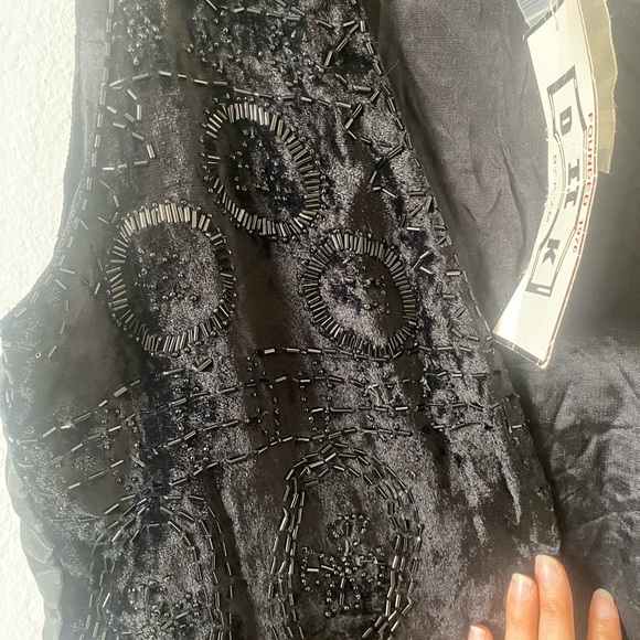 Vintage Black Beaded Sleeveless Vest Brand New Size M - Picture 5 of 7